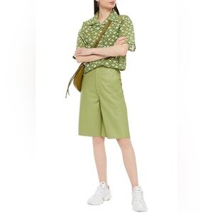 ACNE STUDIOS Floral-print Cotton-blend Fil Coupé Shirt In Green